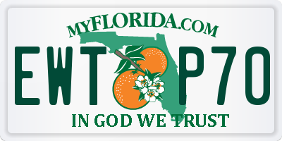 FL license plate EWTP70