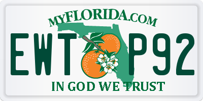 FL license plate EWTP92
