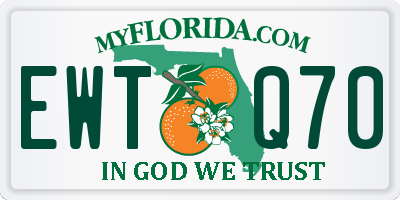 FL license plate EWTQ70