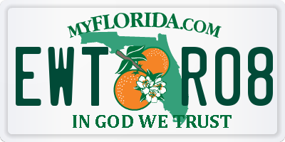 FL license plate EWTR08