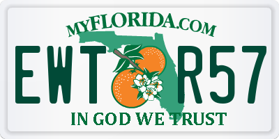 FL license plate EWTR57