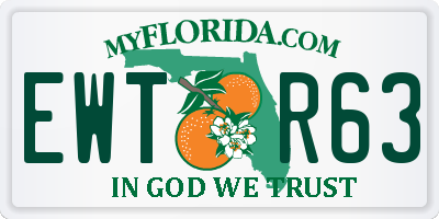 FL license plate EWTR63