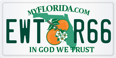 FL license plate EWTR66