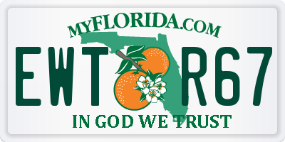 FL license plate EWTR67