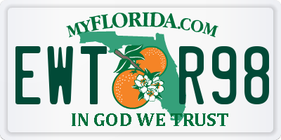 FL license plate EWTR98
