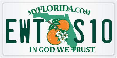 FL license plate EWTS10