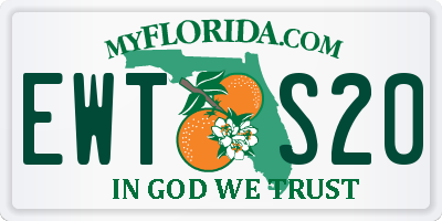 FL license plate EWTS20