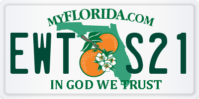 FL license plate EWTS21