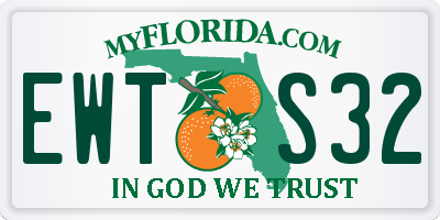 FL license plate EWTS32