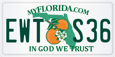 FL license plate EWTS36