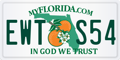 FL license plate EWTS54