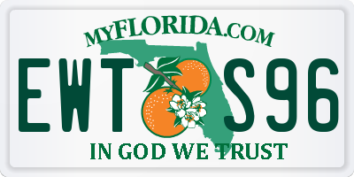 FL license plate EWTS96