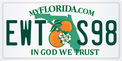FL license plate EWTS98