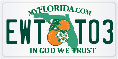 FL license plate EWTT03