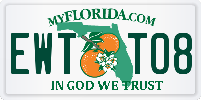 FL license plate EWTT08