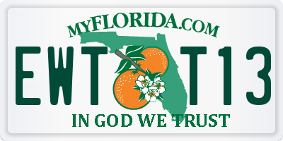 FL license plate EWTT13