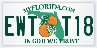 FL license plate EWTT18