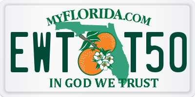 FL license plate EWTT50