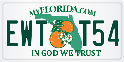 FL license plate EWTT54