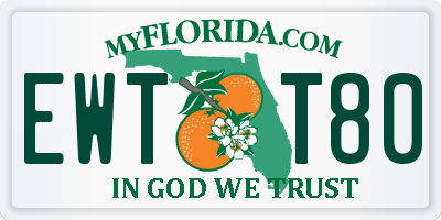 FL license plate EWTT80