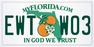 FL license plate EWTW03