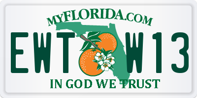 FL license plate EWTW13