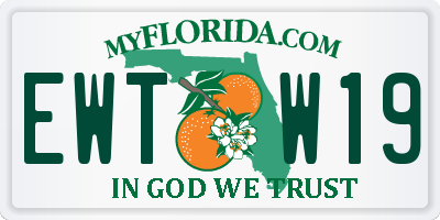 FL license plate EWTW19