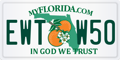 FL license plate EWTW50