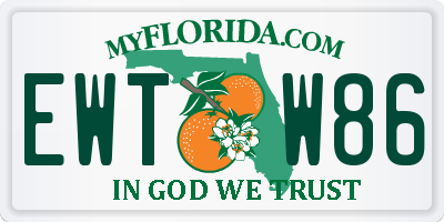 FL license plate EWTW86
