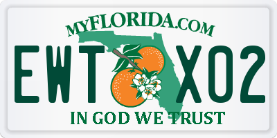 FL license plate EWTX02