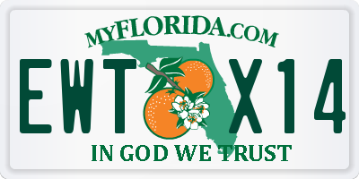 FL license plate EWTX14
