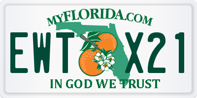 FL license plate EWTX21