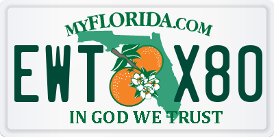FL license plate EWTX80