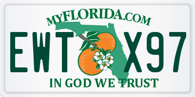 FL license plate EWTX97