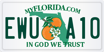 FL license plate EWUA10