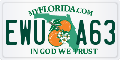 FL license plate EWUA63