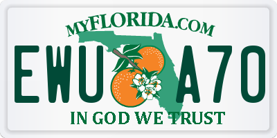 FL license plate EWUA70