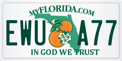 FL license plate EWUA77