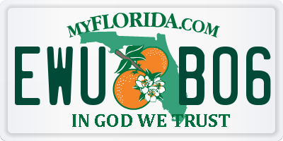 FL license plate EWUB06