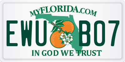FL license plate EWUB07