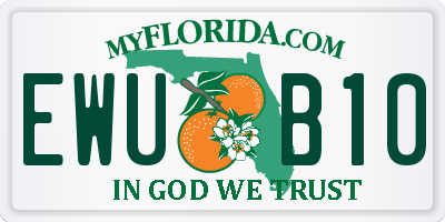 FL license plate EWUB10