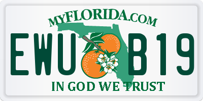 FL license plate EWUB19