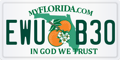 FL license plate EWUB30