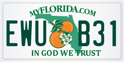 FL license plate EWUB31