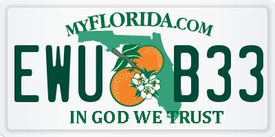 FL license plate EWUB33