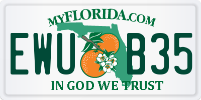 FL license plate EWUB35