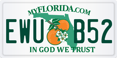 FL license plate EWUB52