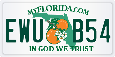FL license plate EWUB54