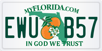 FL license plate EWUB57