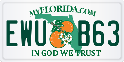 FL license plate EWUB63